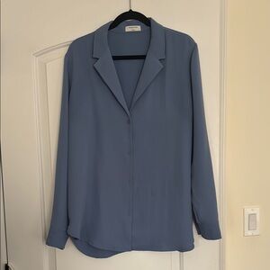 Babaton Blue Button-Up Blouse